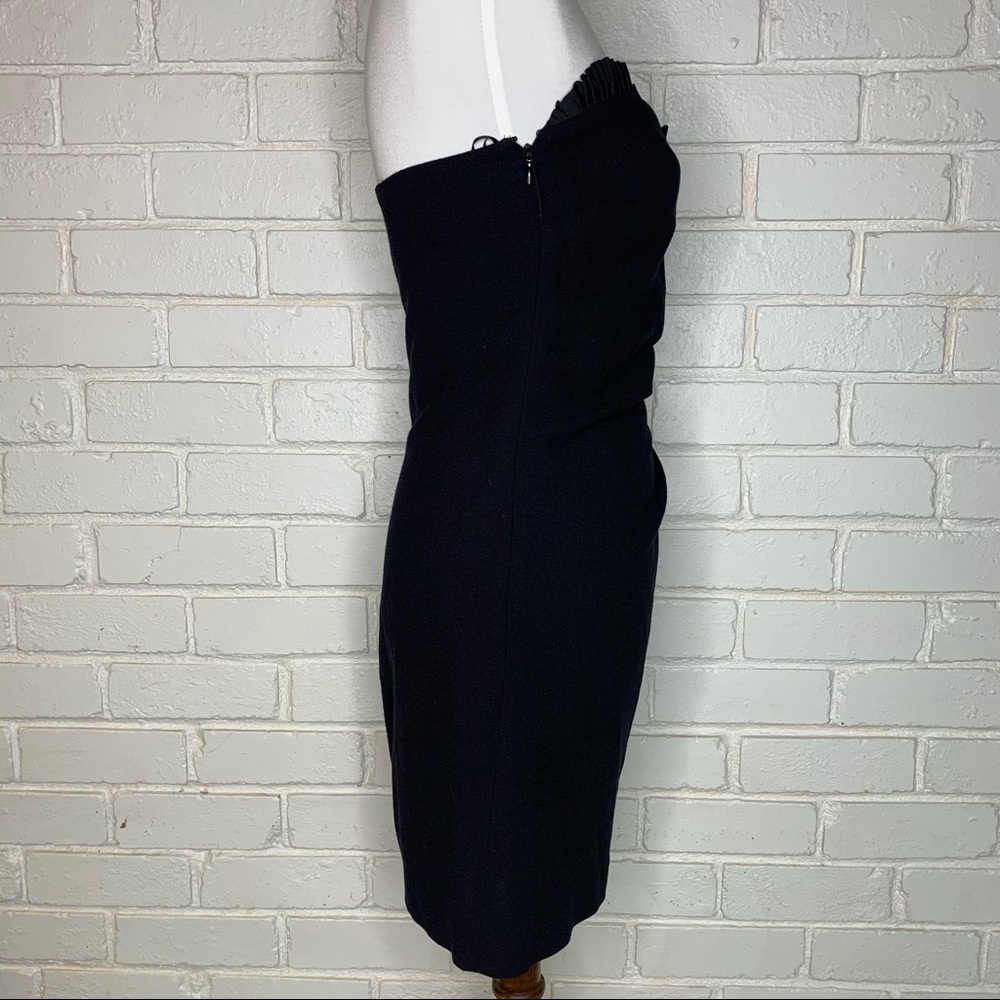 Paul & Joe's Strapless Black Wool Crepe Cocktail Mini Sweetheart Dress Women 6 - Picture 5 of 14